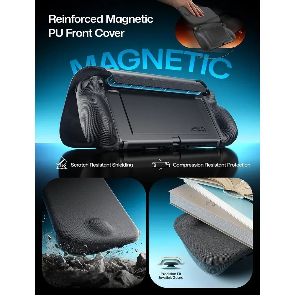 Split Every Day Case for Switch 2, Magnetic Detachable Front Cover, Adj Stand